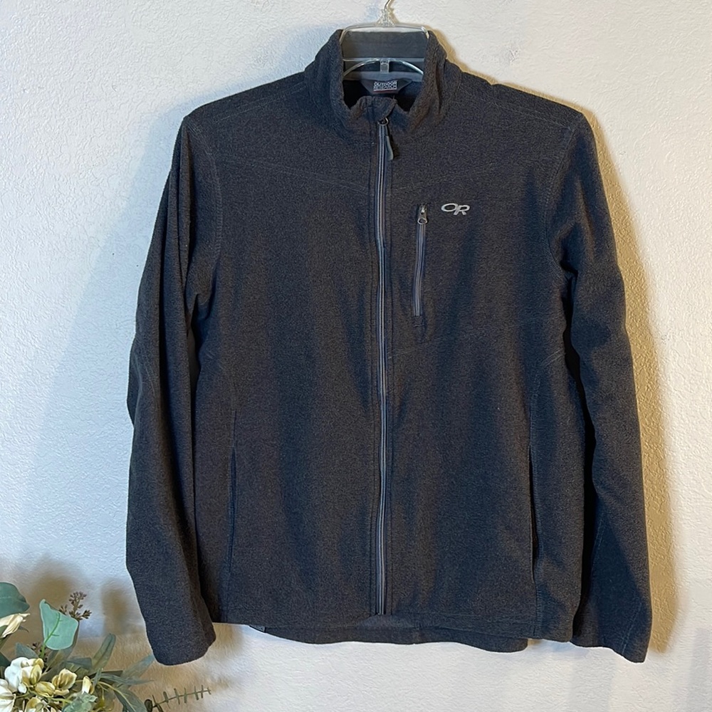 Outdoor Research Soleil Jacket Fleece Gray Full Zip Polyester Men's Large